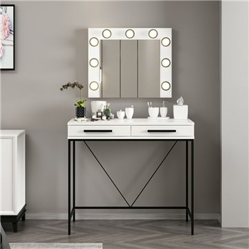 Sane weißer Schminkunterschrank 90x45x80H: Eleganz und Funktionalität für Ihre Schönheitsecke