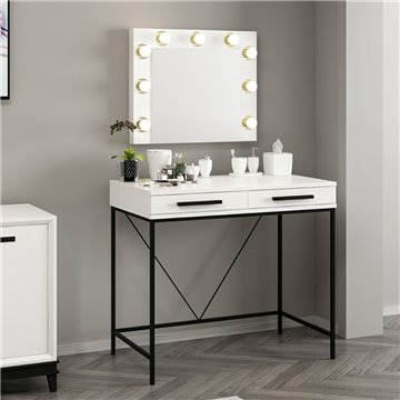 Sane weißer Schminkunterschrank 90x45x80H: Eleganz und Funktionalität für Ihre Schönheitsecke