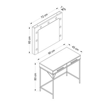 Sane weißer Schminkunterschrank 90x45x80H: Eleganz und Funktionalität für Ihre Schönheitsecke
