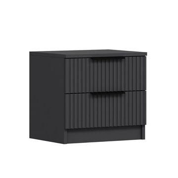 Kale anthrazit Nachttisch mit zwei Schubladen 50x40x47H
