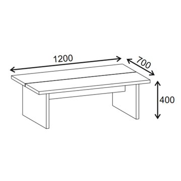 Rechteckiger Couchtisch Loana Eiche 120x70x40H - Der Star in Ihrem Wohnzimmer
