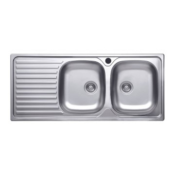 Spüle 116x50 SA138 2 Becken und Abtropfschale links