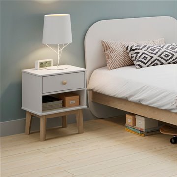 NACHTTISCH FÜR KINDERZIMMER ESTEBAN 1 SCHUBLADE WEISS (16395)