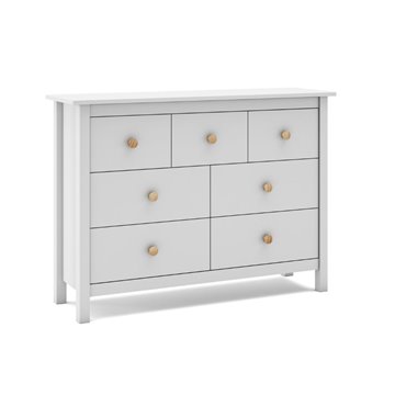 Max Kommode aus weißem Massivholz 110x40x80H - 7 Schubladen, Stil und Vielseitigkeit