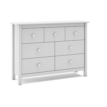 Max Kommode aus weißem Massivholz 110x40x80H - 7 Schubladen, Stil und Vielseitigkeit