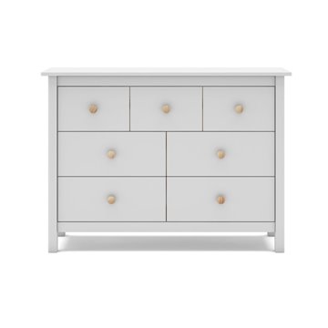 Max Kommode aus weißem Massivholz 110x40x80H - 7 Schubladen, Stil und Vielseitigkeit