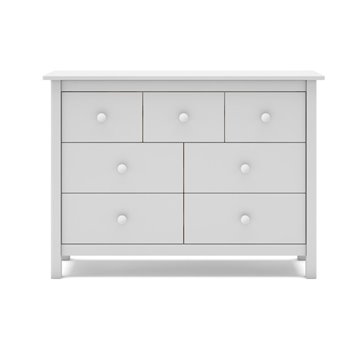 Max Kommode aus weißem Massivholz 110x40x80H - 7 Schubladen, Stil und Vielseitigkeit