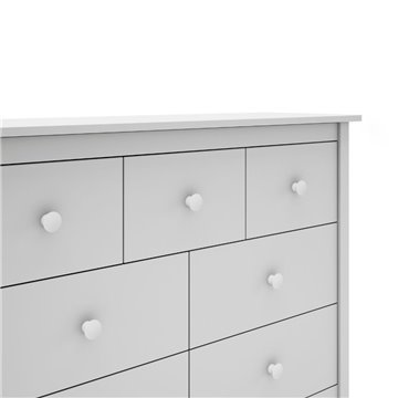 Max Kommode aus weißem Massivholz 110x40x80H - 7 Schubladen, Stil und Vielseitigkeit