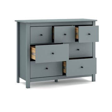 Misti khaki grün Massivholz Kommode 110x40x820H - 7 Schubladen, Design und Organisation