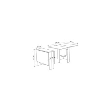 Platzsparender Klapptisch 130x76 cm Farbe Eiche - Artemio