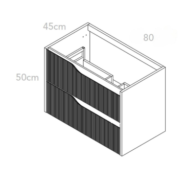 Mattgrüner 80 cm Wandbadezimmerschrank mit Schubladen - Gaper