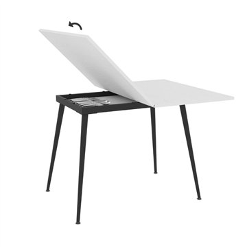 Lilis weißer ausziehbarer und schwenkbarer Tisch 90x60x75H