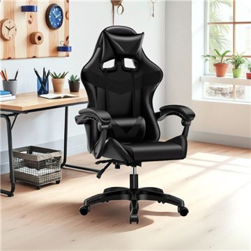 Schwarzer PVC Gaming Sessel - Komfort und Design