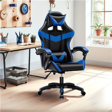Gaming Sessel schwarz blau PVC - Komfort und Design