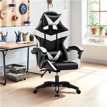Gaming Sessel schwarz weiß PVC - Komfort und Design