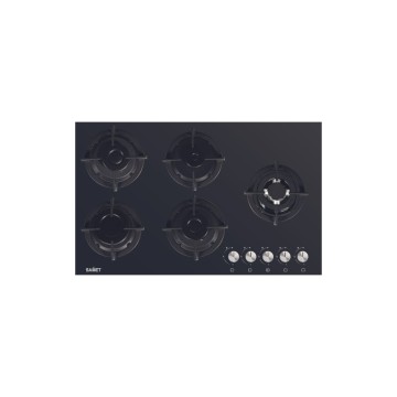 5-Flammen-Kochfeld aus schwarzem Glas 86 cm - Samet Minerva 90