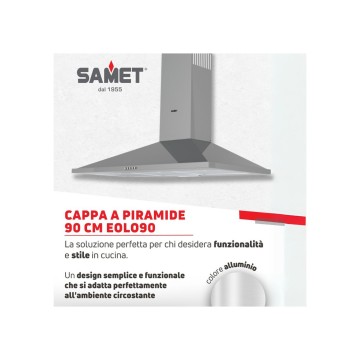 Edelstahl-Pyramidenhaube 90 cm, LED-Licht | ToscoHome