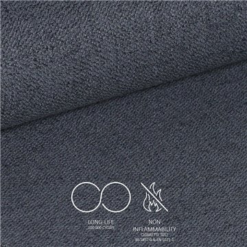 Mey dunkelgrauer Hocker mit gepolstertem Sitz und schwarzen Metallbeinen - Eleganz und Komfort für den Snackbereich