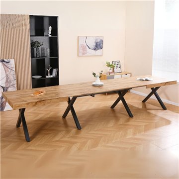 Tavolo allungabile Dava con piano rovere e gambe in metallo nero 200x100x74H