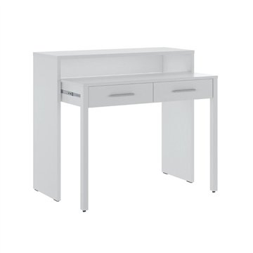 Mattweißer Scrivia Konsolentisch mit ausziehbarer Platte - Funktionelles und platzsparendes Design