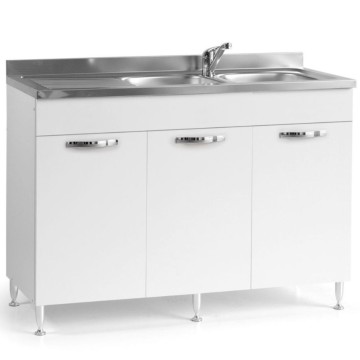 Untertischschrank 120 cm Esche weiß mit 3 Türen
