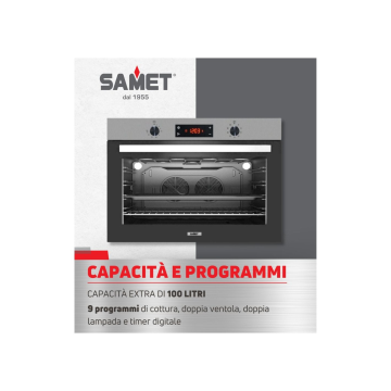 Maxi-Backofen 90 cm aus Edelstahl 100 l Fassungsvermögen Klasse A - Samet Apollo