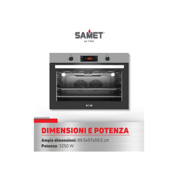 Maxi-Backofen 90 cm aus Edelstahl 100 l Fassungsvermögen Klasse A - Samet Apollo