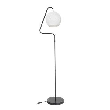 Yumak MDL4256 graue Stehleuchte mit weißem Stoffschirm