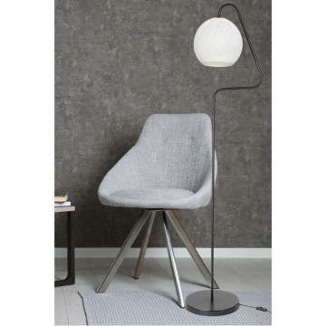Yumak MDL4256 graue Stehleuchte mit weißem Stoffschirm