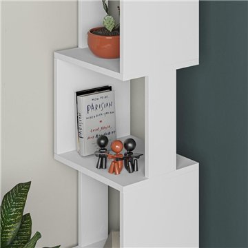 Piri weißes Würfelbücherregal mit 5 Fachböden 35x30x161H - Geometrisches Design und Funktionalität