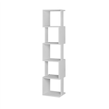Piri weißes Würfelbücherregal mit 5 Fachböden 35x30x161H - Geometrisches Design und Funktionalität