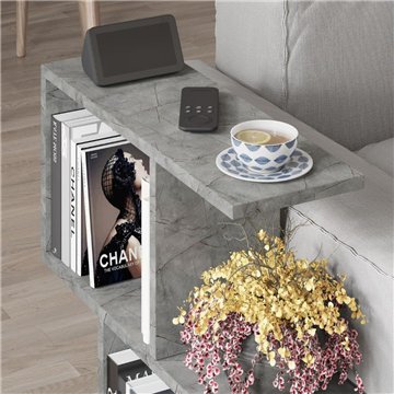 Homemania grauer Couchtisch 60x19,5x60H - Modernes Design und Vielseitigkeit in einem einzigen Möbelstück