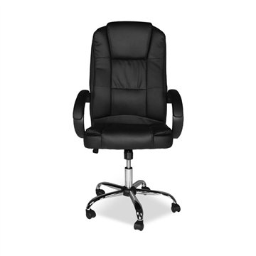 Millard ergonomischer Präsidentensessel aus Kunstleder und Chromgestell
