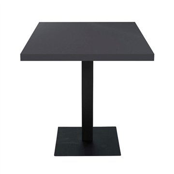 Quadratischer Tisch Key 80x80 mit schwarzem Metallfuß und anthrazitfarbener Platte