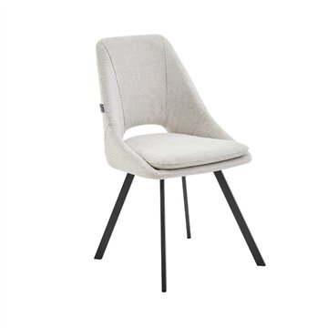 Sedia con cuscino imbottito tessuto ecrù Blauss