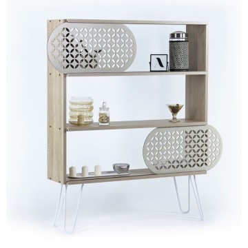 Bücherregal 3 Fachböden Ilia Eiche schwarz 94x25x117 MT1905121
