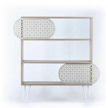 Bücherregal 3 Fachböden Ilia Eiche schwarz 94x25x117 MT1905121