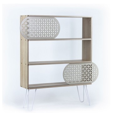 Bücherregal 3 Fachböden Ilia Eiche schwarz 94x25x117 MT1905121
