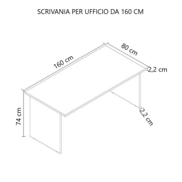 Bürotisch 160x80 cm Ulme und Esche weiß - Leski