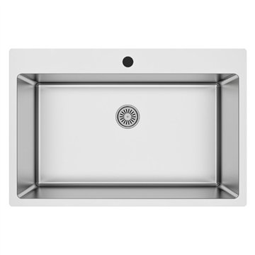 Einbauspüle mit einem Becken 76x50.5x20H aus poliertem Edelstahl SA233
