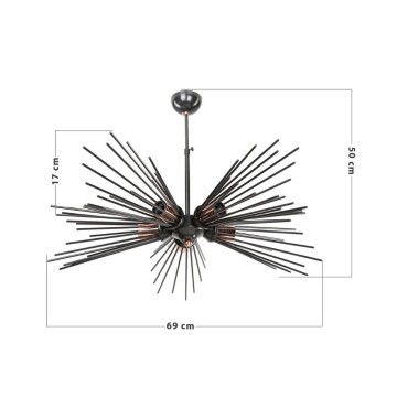 Salem MDL3806 5-Licht Deckenleuchte Metall schwarz