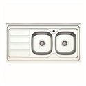Aufsatzspüle zwei Becken mit Tropfschale links 120x60 cm - Samet SA46SX