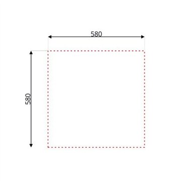 Quadratische Küchenspüle 60x60x15H mit einem Becken aus Edelstahl SA24