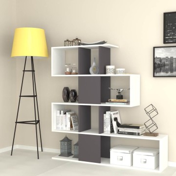 Doppelseitiges Bücherregal Aktif 145x145x29 cm. weißes Gusseisen