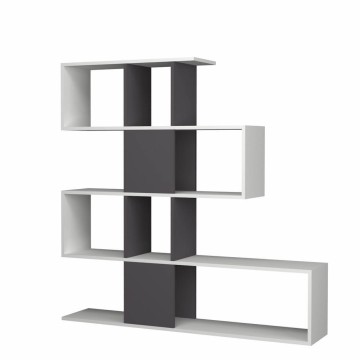 Doppelseitiges Bücherregal Aktif 145x145x29 cm. weißes Gusseisen