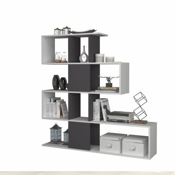 Doppelseitiges Bücherregal Aktif 145x145x29 cm. weißes Gusseisen