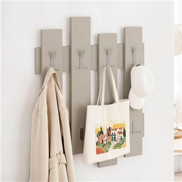 Appendiabiti a muro Wave 8 ganci colore sandstone