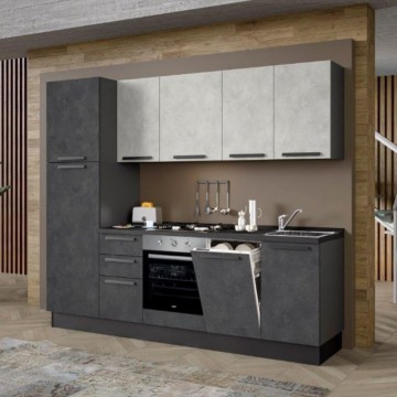 Moderne Küche mit Geräten 255 cm Eisen - Licola