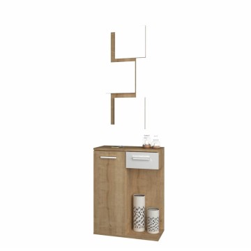 Dielenschrank Lion mit Türspiegeln und Schublade aus Weißeiche