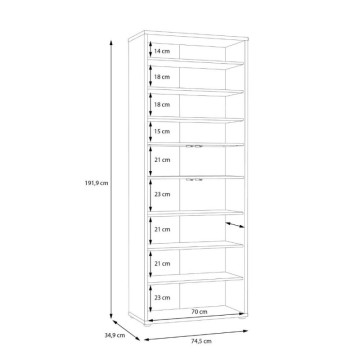 Mehrzweckschrank 4 Türen 74.5x35x192 Kaschmir Farbe Medea